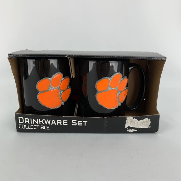 Clemson Tigers 15oz. Coffee Mug Coffee Cup Set Black Orange University College - Picture 2 of 8